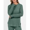 imageANRABESS Womens 2 Piece Lounge Pajama Sets Ribbed Knit Long Sleeve Tunic Tops Matching Pants Casual Fall Sleepwear OutfitsGreen
