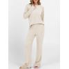 imageANRABESS Womens 2 Piece Lounge Pajama Sets Ribbed Knit Long Sleeve Tunic Tops Matching Pants Casual Fall Sleepwear OutfitsLight Khaki