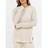 imageANRABESS Womens 2 Piece Lounge Pajama Sets Ribbed Knit Long Sleeve Tunic Tops Matching Pants Casual Fall Sleepwear OutfitsLight Khaki