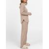 imageANRABESS Womens 2 Piece Lounge Pajama Sets Ribbed Knit Long Sleeve Tunic Tops Matching Pants Casual Fall Sleepwear OutfitsTan