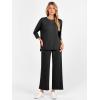 imageANRABESS Womens 2 Piece Outfits 34 Sleeve Loose Tops Wide leg Pants Lounge Pajama Set Casual Travel Loungewear ClothesBlack