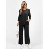 imageANRABESS Womens 2 Piece Outfits 34 Sleeve Loose Tops Wide leg Pants Lounge Pajama Set Casual Travel Loungewear ClothesBlack