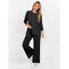 imageANRABESS Womens 2 Piece Outfits 34 Sleeve Loose Tops Wide leg Pants Lounge Pajama Set Casual Travel Loungewear ClothesBlack