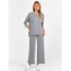 imageANRABESS Womens 2 Piece Outfits 34 Sleeve Loose Tops Wide leg Pants Lounge Pajama Set Casual Travel Loungewear ClothesGrey