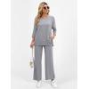 imageANRABESS Womens 2 Piece Outfits 34 Sleeve Loose Tops Wide leg Pants Lounge Pajama Set Casual Travel Loungewear ClothesGrey