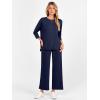 imageANRABESS Womens 2 Piece Outfits 34 Sleeve Loose Tops Wide leg Pants Lounge Pajama Set Casual Travel Loungewear ClothesNavy Blue