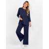 imageANRABESS Womens 2 Piece Outfits 34 Sleeve Loose Tops Wide leg Pants Lounge Pajama Set Casual Travel Loungewear ClothesNavy Blue
