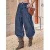 imageANRABESS Womens Baggy Jeans 2025 Fashion Mid Rise Tie Ankle Wide Leg Harem Palazzo Denim Pants with PocketsDark Blue