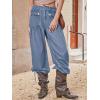 imageANRABESS Womens Baggy Jeans 2025 Fashion Mid Rise Tie Ankle Wide Leg Harem Palazzo Denim Pants with PocketsLight Blue