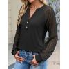 imageANRABESS Womens Lace Long Sleeve Shirts V Neck Henley Tops Dressy Casual Blouses 2025 Fall Fashion Travel OutfitsBlack