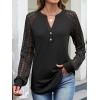 imageANRABESS Womens Lace Long Sleeve Shirts V Neck Henley Tops Dressy Casual Blouses 2025 Fall Fashion Travel OutfitsBlack