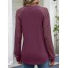 imageANRABESS Womens Lace Long Sleeve Shirts V Neck Henley Tops Dressy Casual Blouses 2025 Fall Fashion Travel OutfitsBurgundy