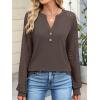 imageANRABESS Womens Lace Long Sleeve Shirts V Neck Henley Tops Dressy Casual Blouses 2025 Fall Fashion Travel OutfitsCoffee Grey