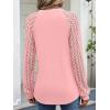imageANRABESS Womens Lace Long Sleeve Shirts V Neck Henley Tops Dressy Casual Blouses 2025 Fall Fashion Travel OutfitsCoral Pink
