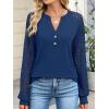 imageANRABESS Womens Lace Long Sleeve Shirts V Neck Henley Tops Dressy Casual Blouses 2025 Fall Fashion Travel OutfitsDeep Blue