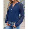 imageANRABESS Womens Lace Long Sleeve Shirts V Neck Henley Tops Dressy Casual Blouses 2025 Fall Fashion Travel OutfitsDeep Blue