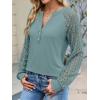 imageANRABESS Womens Lace Long Sleeve Shirts V Neck Henley Tops Dressy Casual Blouses 2025 Fall Fashion Travel OutfitsSage Green