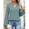 imageANRABESS Womens Lace Long Sleeve Shirts V Neck Henley Tops Dressy Casual Blouses 2025 Fall Fashion Travel OutfitsSage Green