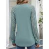 imageANRABESS Womens Lace Long Sleeve Shirts V Neck Henley Tops Dressy Casual Blouses 2025 Fall Fashion Travel OutfitsSage Green