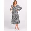 imageANRABESS Womens Long Lantern Sleeve Floral Midi Dresses 2025 Fall V Neck Casual Flowy Aline Tiered Boho Vacation Long DressFloral Black