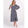 imageANRABESS Womens Long Lantern Sleeve Floral Midi Dresses 2025 Fall V Neck Casual Flowy Aline Tiered Boho Vacation Long DressFloral Purple Black