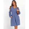 imageANRABESS Womens Long Lantern Sleeve Ribbed Knit Dresses V Neck Casual 2025 Fall Winter Flowy Swing Tunic Sweater Short DressBlue
