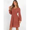 imageANRABESS Womens Long Lantern Sleeve Ribbed Knit Dresses V Neck Casual 2025 Fall Winter Flowy Swing Tunic Sweater Short DressBurnt Orange