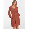 imageANRABESS Womens Long Lantern Sleeve Ribbed Knit Dresses V Neck Casual 2025 Fall Winter Flowy Swing Tunic Sweater Short DressBurnt Orange