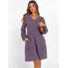 imageANRABESS Womens Long Lantern Sleeve Ribbed Knit Dresses V Neck Casual 2025 Fall Winter Flowy Swing Tunic Sweater Short DressPurple
