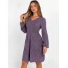 imageANRABESS Womens Long Lantern Sleeve Ribbed Knit Dresses V Neck Casual 2025 Fall Winter Flowy Swing Tunic Sweater Short DressPurple