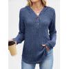 imageANRABESS Womens Long Sleeve Henley Tops Ribbed Knit Hoodie Shirts 2025 Fall Loose Fit Lightweight Hooded SweatersDark Blue