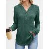 imageANRABESS Womens Long Sleeve Henley Tops Ribbed Knit Hoodie Shirts 2025 Fall Loose Fit Lightweight Hooded SweatersGreen