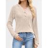 imageANRABESS Womens Long Sleeve Henley Tops Ribbed Knit Hoodie Shirts 2025 Fall Loose Fit Lightweight Hooded SweatersLight Khaki