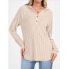 imageANRABESS Womens Long Sleeve Henley Tops Ribbed Knit Hoodie Shirts 2025 Fall Loose Fit Lightweight Hooded SweatersLight Khaki