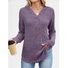 imageANRABESS Womens Long Sleeve Henley Tops Ribbed Knit Hoodie Shirts 2025 Fall Loose Fit Lightweight Hooded SweatersPurple
