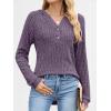 imageANRABESS Womens Long Sleeve Henley Tops Ribbed Knit Hoodie Shirts 2025 Fall Loose Fit Lightweight Hooded SweatersPurple