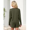 imageANRABESS Womens Long Sleeve Pajama Sets 2025 Fall 2 Piece Outfits Lounge Matching Short Set Striped Pjs Loungewear SleepwearArmy Green