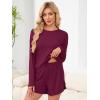 imageANRABESS Womens Long Sleeve Pajama Sets 2025 Fall 2 Piece Outfits Lounge Matching Short Set Striped Pjs Loungewear SleepwearBurgundy