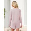 imageANRABESS Womens Long Sleeve Pajama Sets 2025 Fall 2 Piece Outfits Lounge Matching Short Set Striped Pjs Loungewear SleepwearPink White