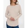 imageANRABESS Womens Long Sleeve Shirts 2025 Fall Lightweight Sweater Tunic Tops Crewneck Casual Loose Fit Work Travel OutfitsLight Khaki