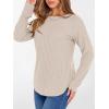 imageANRABESS Womens Long Sleeve Shirts 2025 Fall Lightweight Sweater Tunic Tops Crewneck Casual Loose Fit Work Travel OutfitsLight Khaki