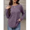 imageANRABESS Womens Long Sleeve Shirts 2025 Fall Lightweight Sweater Tunic Tops Crewneck Casual Loose Fit Work Travel OutfitsPurple