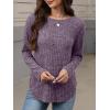 imageANRABESS Womens Long Sleeve Shirts 2025 Fall Lightweight Sweater Tunic Tops Crewneck Casual Loose Fit Work Travel OutfitsPurple