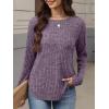 imageANRABESS Womens Long Sleeve Shirts 2025 Fall Lightweight Sweater Tunic Tops Crewneck Casual Loose Fit Work Travel OutfitsPurple
