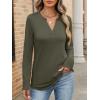 imageANRABESS Womens Long Sleeve Shirts V Neck Business Casual Work Tunic Tops Basic Tees 2025 Fall OutfitsArmy Green