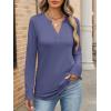 imageANRABESS Womens Long Sleeve Shirts V Neck Business Casual Work Tunic Tops Basic Tees 2025 Fall OutfitsBlue Gray