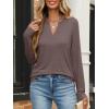 imageANRABESS Womens Long Sleeve Shirts V Neck Business Casual Work Tunic Tops Basic Tees 2025 Fall OutfitsBrown