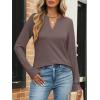 imageANRABESS Womens Long Sleeve Shirts V Neck Business Casual Work Tunic Tops Basic Tees 2025 Fall OutfitsBrown