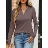 imageANRABESS Womens Long Sleeve Shirts V Neck Business Casual Work Tunic Tops Basic Tees 2025 Fall OutfitsBrown
