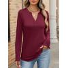 imageANRABESS Womens Long Sleeve Shirts V Neck Business Casual Work Tunic Tops Basic Tees 2025 Fall OutfitsBurgundy